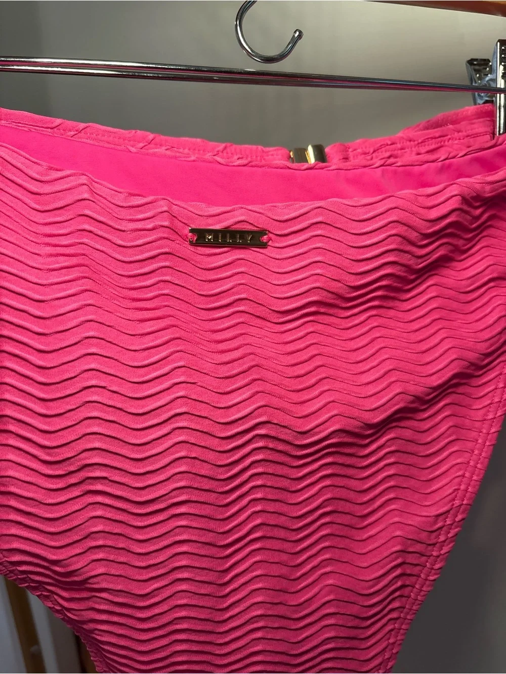 Margot Textured Chevron Bikini - Fuchsia Sm/Med